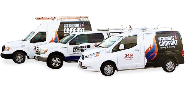 Affordable Comfort furnace service trucks in Wasaga Beach