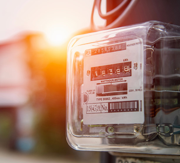 Residential electricity meter measuring lower energy bills